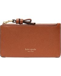 Kate Spade - Loop Pebbled Leather Card Case - Lyst