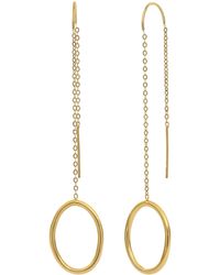Bony Levy - 14k Gold Circle Threader Earrings - Lyst