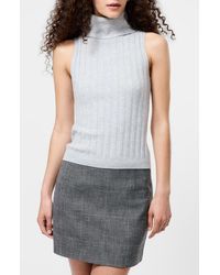 French Connection - Rib Turtleneck Sleeveless Sweater - Lyst