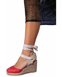 Forever & Always Shoes - Lions Mesh Leather Wedge Espadrilles Sandal - Lyst