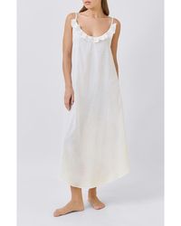 Papinelle - Swiss Dot Frill Cotton Maxi Nightgown - Lyst