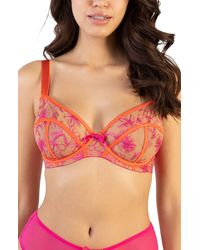 Playful Promises - Olivia Embroidered Mesh & Satin Underwire Balconette Bra - Lyst