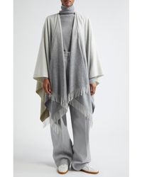 Johnstons of Elgin - Ombré Fringe Trim Cashmere Cape - Lyst
