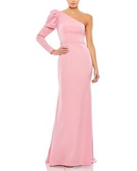 Mac Duggal - One Shoulder Puff Sleeve Gown - Lyst