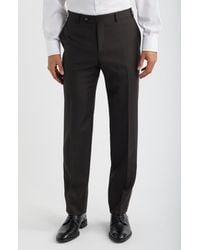 Canali - Siena Regular Fit Flat Front Solid Wool Suit Pants - Lyst