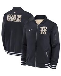 Nike - Texas Rangers Authentic Collection City Connect Full-Zip Bomber Jacket - Lyst