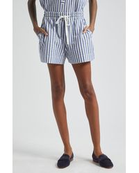 Veronica Beard - Tijana Stripe Stretch Cotton Drawstring Shorts - Lyst
