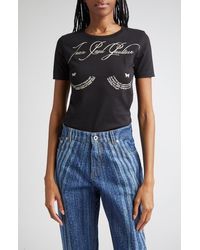 Jean Paul Gaultier - Tattoo Poem Graphic Baby Tee - Lyst