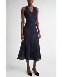 St. John - Diagonal Knit Fit & Flare Dress - Lyst