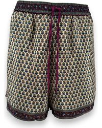 Monzlapur - Embossed Botanical Crepe Shorts - Lyst