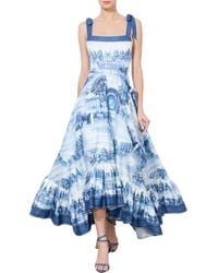 Alice + Olivia - Rosalee Mixed Print Tie Strap Stretch Cotton Dress - Lyst