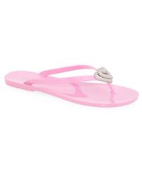 Mach & Mach - Double Crystal Heart Flip Flop - Lyst