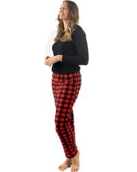 Leveret - Cotton Top & Fleece Pants Printed Matching Family Holiday Pajama Set - Lyst