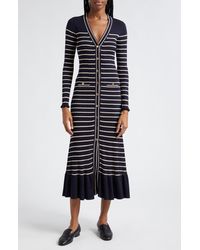 Cara Cara - Marina Stripe Long Sleeve Midi Sweater Dress - Lyst
