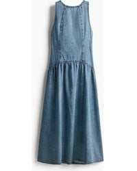 H&M - Denim Dress With Flared Skirt - Lyst