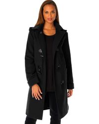 Jessica London - Hooded Toggle Wool Coat - Lyst