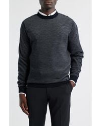 Emporio Armani - Textured Dot Virgin Wool Crewneck Sweater - Lyst