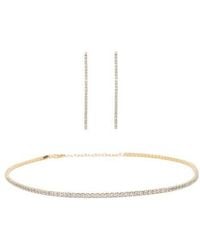 Bearfruit Jewelry - Sterling 18K Plated Cherie Tennis Necklace & Earrings Set Statement - Lyst