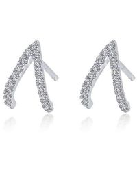 Lafonn - Pavé Simulated Diamond V Stud Earrings - Lyst