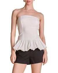 Endless Rose - Strapless Bubble Hem Peplum Top - Lyst
