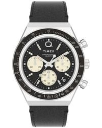 Timex - Q Timex Chronograph Leather Strap Watch, 40Mm - Lyst