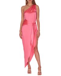 Amanda Uprichard - Palmira One-shoulder Asymmetric Silk Cocktail Dress - Lyst