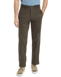 Berle - Charleston Khakis Flat Front Stretch Sateen Pants - Lyst