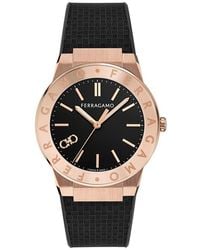 Ferragamo - Logo Recycled Polyurethane Strap Watch, 41Mm - Lyst