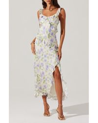 Astr - Rosalina Floral Side Slit Dress - Lyst