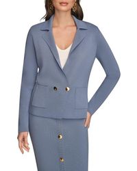 Donna Karan - Double Breasted Sweater Blazer - Lyst