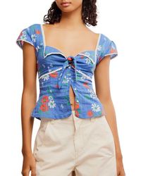 Free People - Call Me Baby Cap Sleeve Button-Up Shirt - Lyst