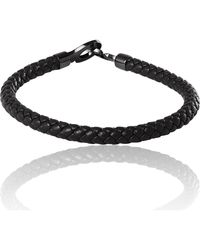 Lucky Brand - Braided Leather Bracelet With Matte Hook Clasp - Lyst
