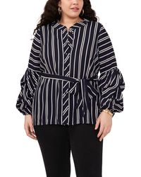 Vince Camuto - Stripe Balloon Sleeve Button-up Top - Lyst