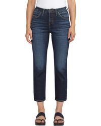 Jag - Ruby Mid Rise Crop Straight Leg Jeans - Lyst