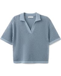 Mango - Stripe Open Stitch Polo - Lyst