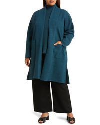 Eileen Fisher - Shawl Collar Open Front Wool Jacket - Lyst