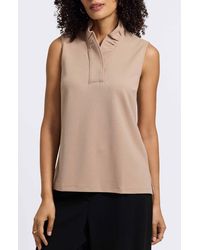Foxcroft - Tammy Ruffle Collar Crepe Sleeveless Top - Lyst
