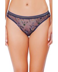 Huit - Insouciante Embroidered Mesh Briefs - Lyst
