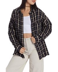 Roxy - X Chloe Kim Check Cotton Flannel Shirt - Lyst