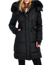 Sam. - Luxe Highway Down Puffer Jacket With Genuine Shearling Trim - Lyst