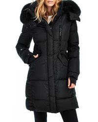Sam. - Luxe Highway Down Puffer Jacket With Genuine Shearling Trim - Lyst