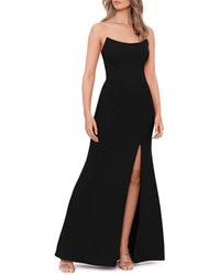 Betsy & Adam - Strapless Scuba Crepe Gown - Lyst