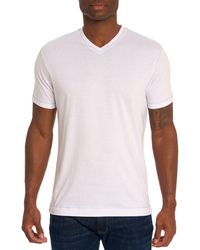 Robert Graham - Eastwood V-neck Cotton Blend T-shirt - Lyst