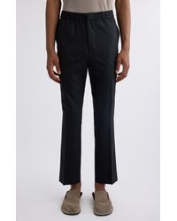 Ami Paris - Elastic Waist Virgin Wool Canvas Trousers - Lyst