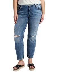 Silver Jeans Co. - Ripped Boyfriend Jeans - Lyst