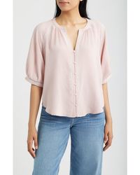 Bobeau - Embroidered Button-Up Top - Lyst