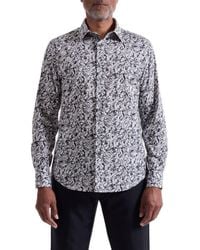 Bugatchi - Julian Shaped Fit Floral Print Stretch Cotton Button-Up Shirt - Lyst