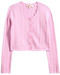 LoveShackFancy - Kids' Gemna Crop Pointelle Cardigan - Lyst