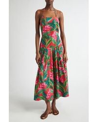 FARM Rio - Dream Garden Strappy Back Linen Blend Maxi Dress - Lyst