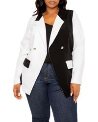 Buxom Couture - Contrast Double Breasted Blazer - Lyst
